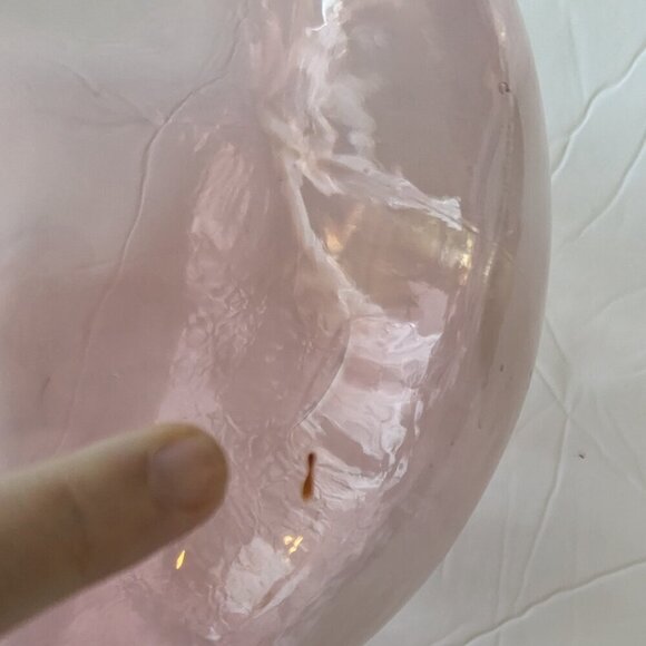 Vintage Hand Blown Glass Bottle Vase Purple Rose Gold Pink Spanish Bottle Boho - Picture 7 of 11